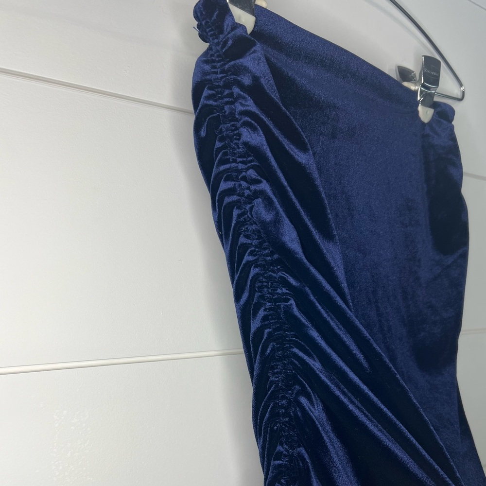 Ruby Ribbon Ruched Velour Dark Blue Set - Picture 7 of 11